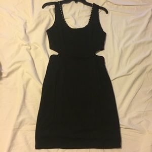 With tags! Black cutout dress with embellishments.